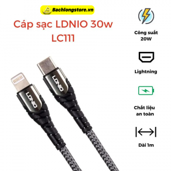 Cáp sạc nhanh 30W LDNIO USB Type C To Lightning 1m